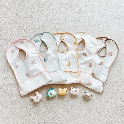 Dottu Dot Baby Bib, Animal Friends Waterproof Baby Food Bedding, Cutie Dotram_waterproof Bib, 1 Piece, 1 Piece