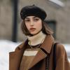 Wool Painter Slimming One Size Fits Stylish Hat [Croogo] Women's Beret, Autumn/Winter, Felt, Warm, Hat, Effect, Plain, Cute, All, Autumn/Winter