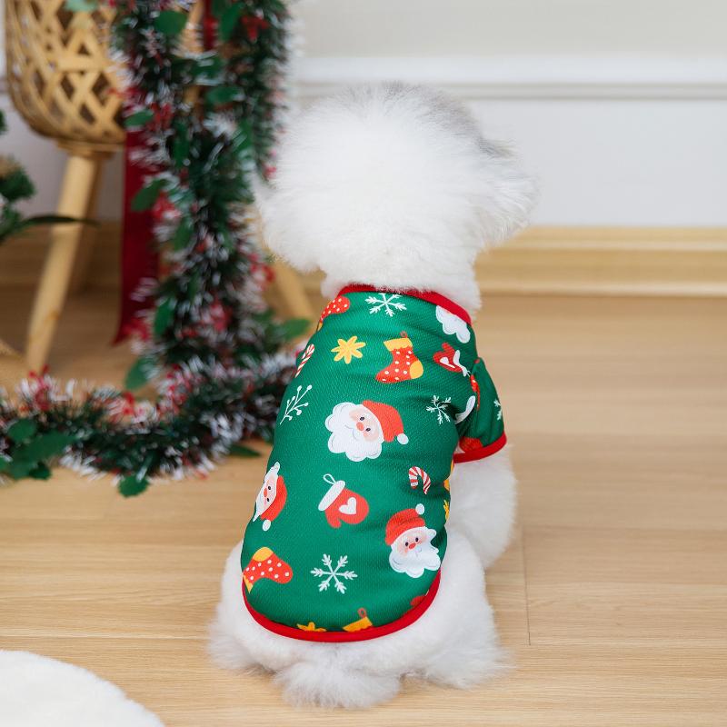 Halloween Small and Medium Dog Sweater Christmas Pet Clothes Bicycles Thanksgiving Dog Clothes Thin