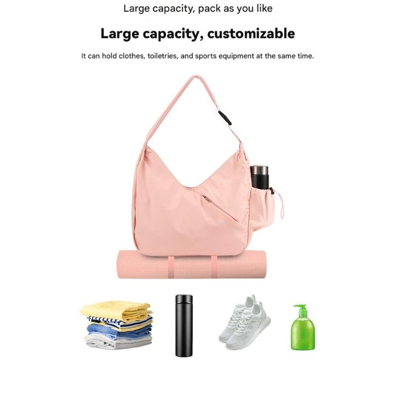 Women Shoulder Yoga Bag Featuring Dry Wet Separation Technology Polyester Texture Ergonomic Design Fashionable Look