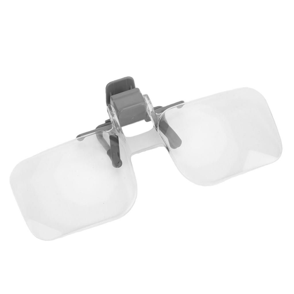 Clip On Magnifying Glass 2X Hands Free Glasses Style Magnifier for Reading Close Up Work Observation