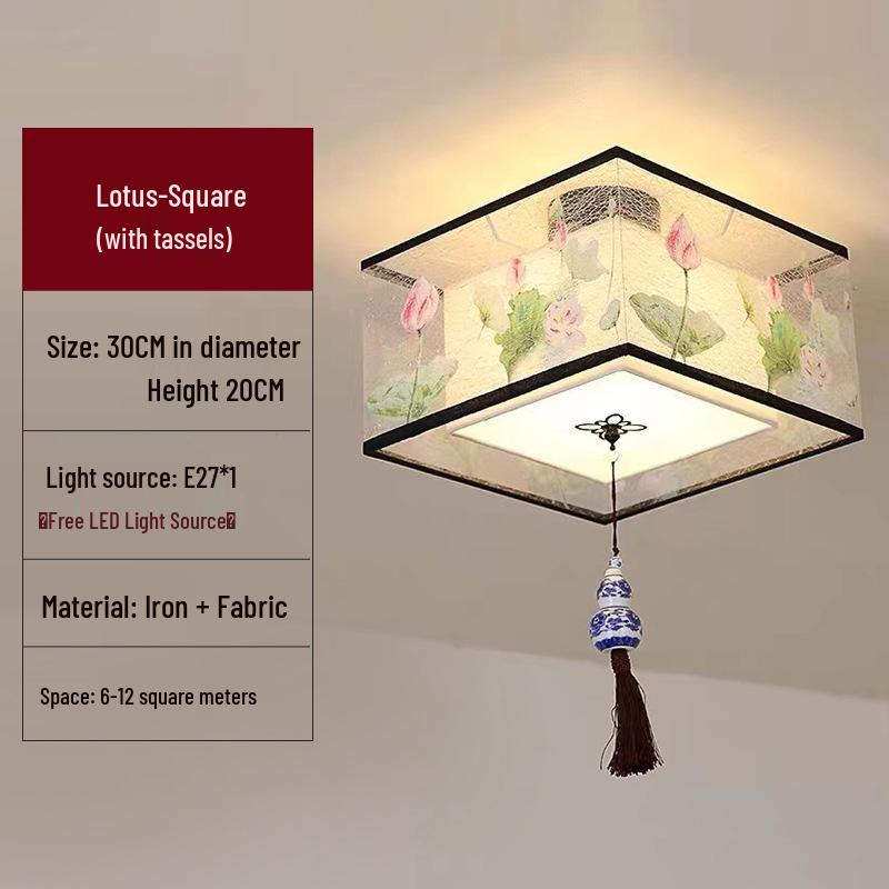 LED Ceiling Light for Balcony, Hallway, or Bedroom - New Chinese Style Small Pendant Light