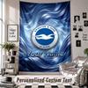 Custom Tapestry Wall Hanging, Brighton & Hove Albion Football Personalized Name Text Home Wall Decor