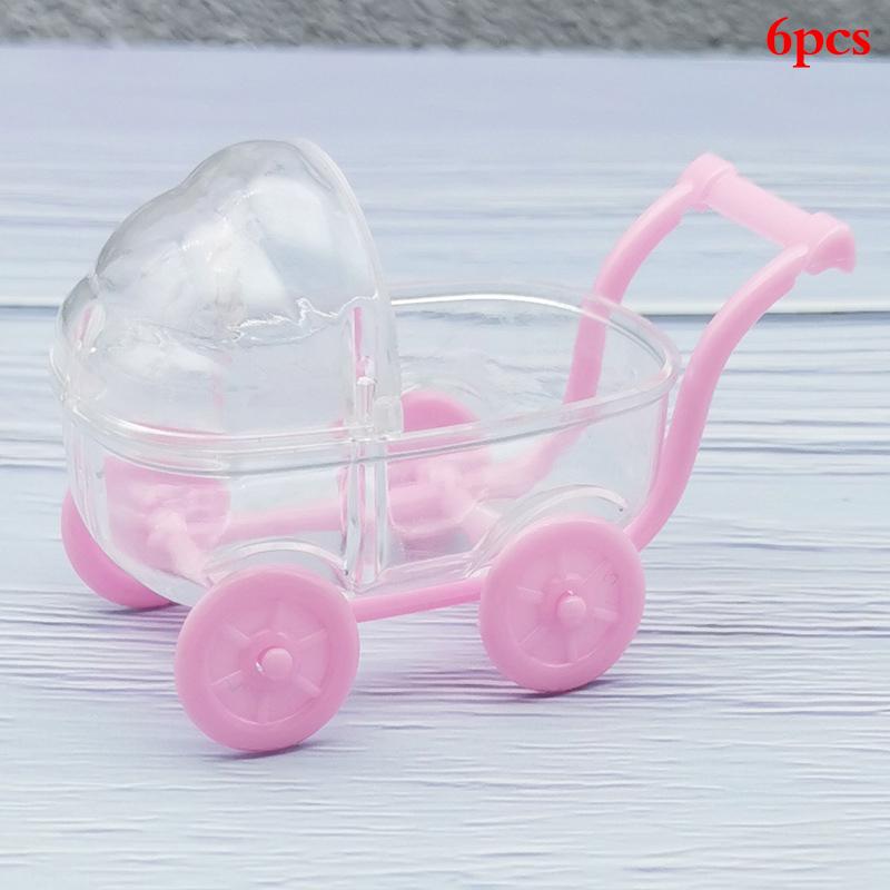 6Pcs Mini Baby Stroller Crib Candy Boxes Baby Birthday Party Decor Candy Boxes