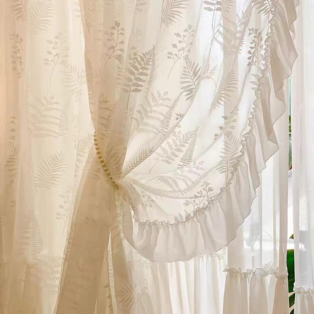 Franceză Retro Frunze Sufragerie Dormitor Fereastră Balcon Paravan Cortina Fereastră
