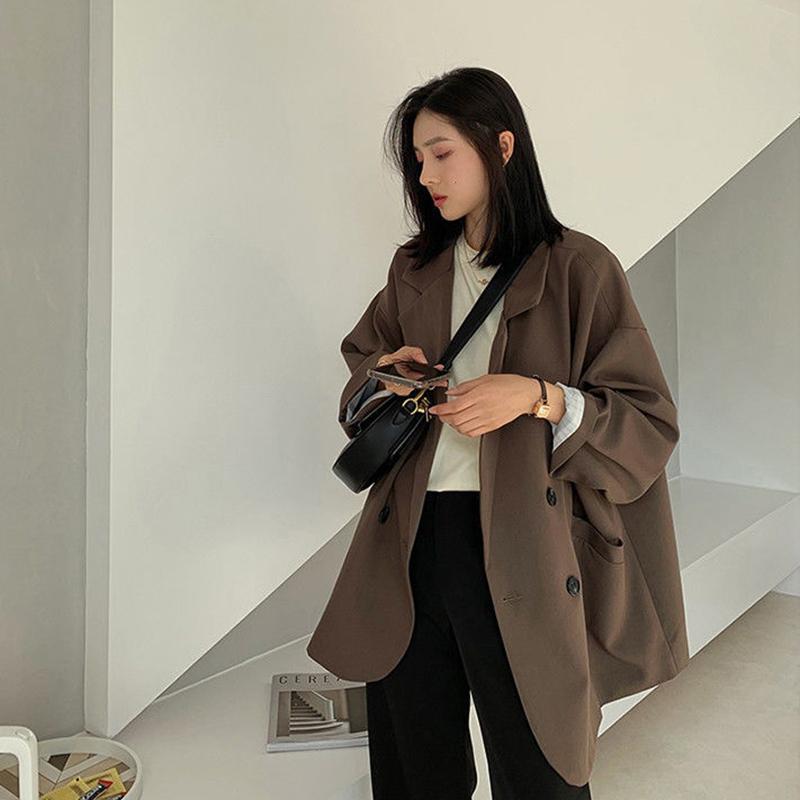 Chaqueta de traje pequeña para mujer, moda de estilo coreano, estilo universitario holgado