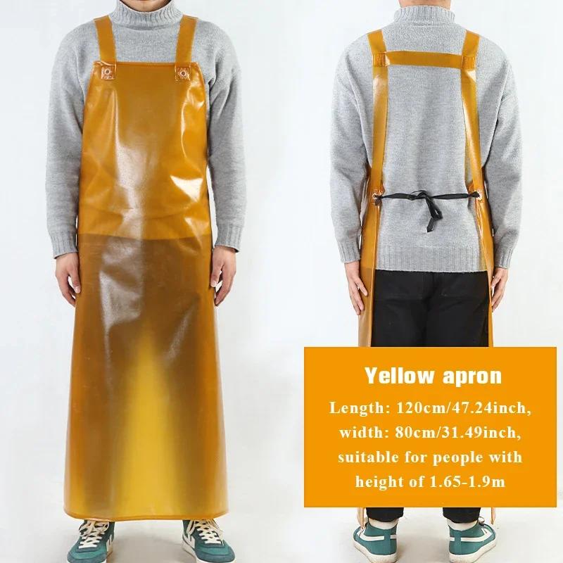 Oil-Proof Beef Tendon Apron Waterproof Oil Resistant Labor Protection Work Wear-Resistant Apron Aquatic Work Clothes Unisex