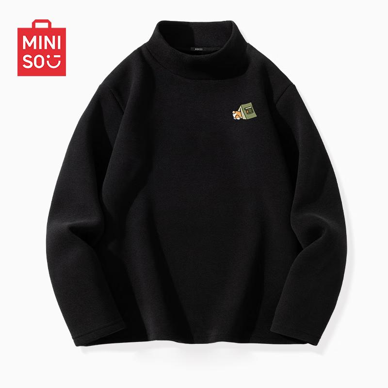 MINISO Men's Thermal Fleece-Lined Long Sleeve T-Shirt