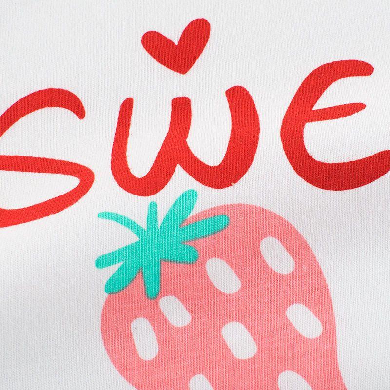 27home K-style Children's Clothing Spring and Autumn Girl round Neck Strawberry T-shirt Long Sleeve Tops Bottoming Shirt Baby Girl Clothes
