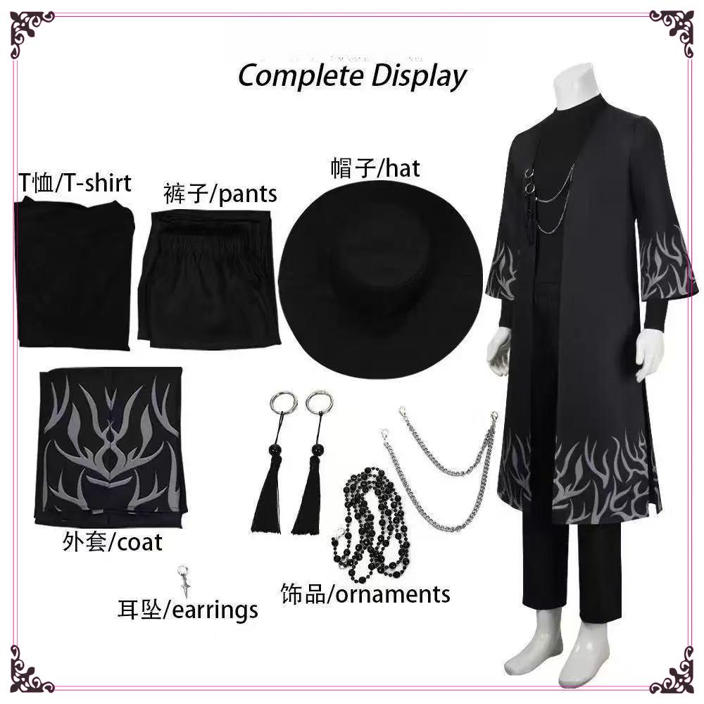 

Children Demon Hunters Saja Boys Cosplay Costume Halloween Girls Boys Kpop Saja Costume Tops Pants Hat Earrings Set Party Stage Kids 110 size