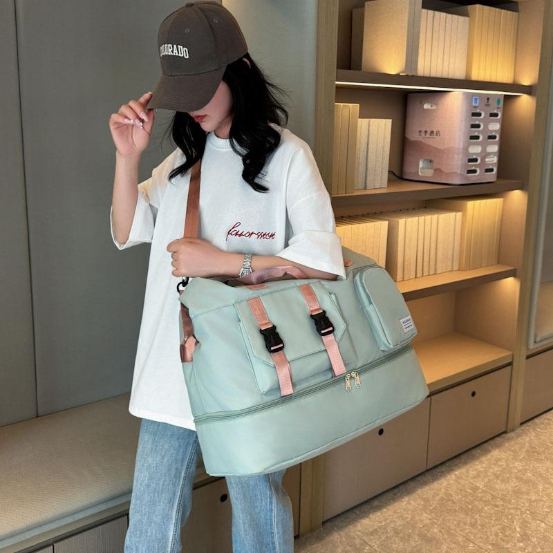 Travel bag expandable large-capacity multi-function shoulder messenger sports fitness bag independent shoe compartment storage maternity bag