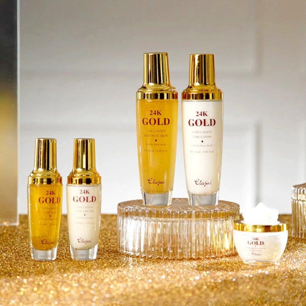 Eluzai 24K Gold Collagen Basic 5 Types 1 Set/ Lee Eung-kyung Basic Cosmetics Skin Essence Eye Cream Lotion Nutrition Cream Wrinkle