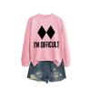 Womens Oversized Loose Fit Hoodie Sweatshirt With Print Design Comfortable Casual Top