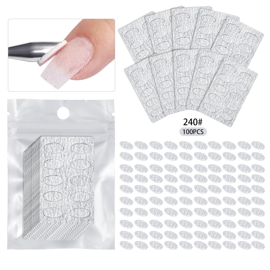 5/10Sheet Nail Cuticle Pusher Self-adhesive Sand 100#180#240# Flake File Trimming Nails Pre Polishing Sandpaper Set ManicureTool