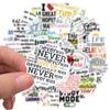 50 Inspirational English Slogans Graffiti Stickers Decorate Suitcases Without Leaving Glue and Waterproof