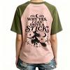 Women's Halloween Printed V-Neck Raglan Sleeve T-Shirt Casual Short Sleeve Top