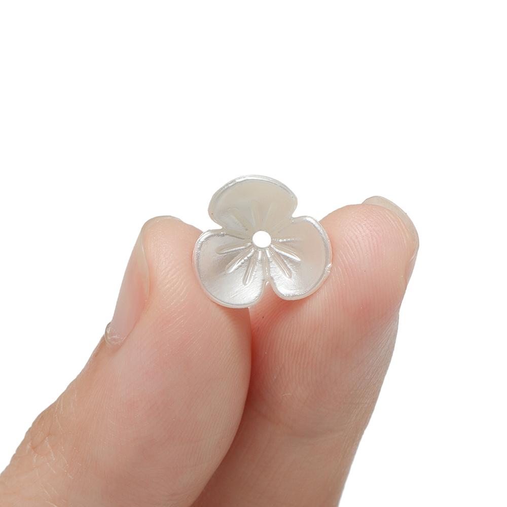 100pcs/lot Spacer Beads Pearl White Imitation Pearl Flower End Bead Caps For  DIY Jewelry Making Findings Accessories