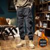 Men's Winter Retro Velvet Cuffed Stretch Overalls - Versatile & Warm 98099