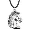 Running Horse Pendant Elephant Necklace Equestrian Western Jewelry With 45cm Leather Chain