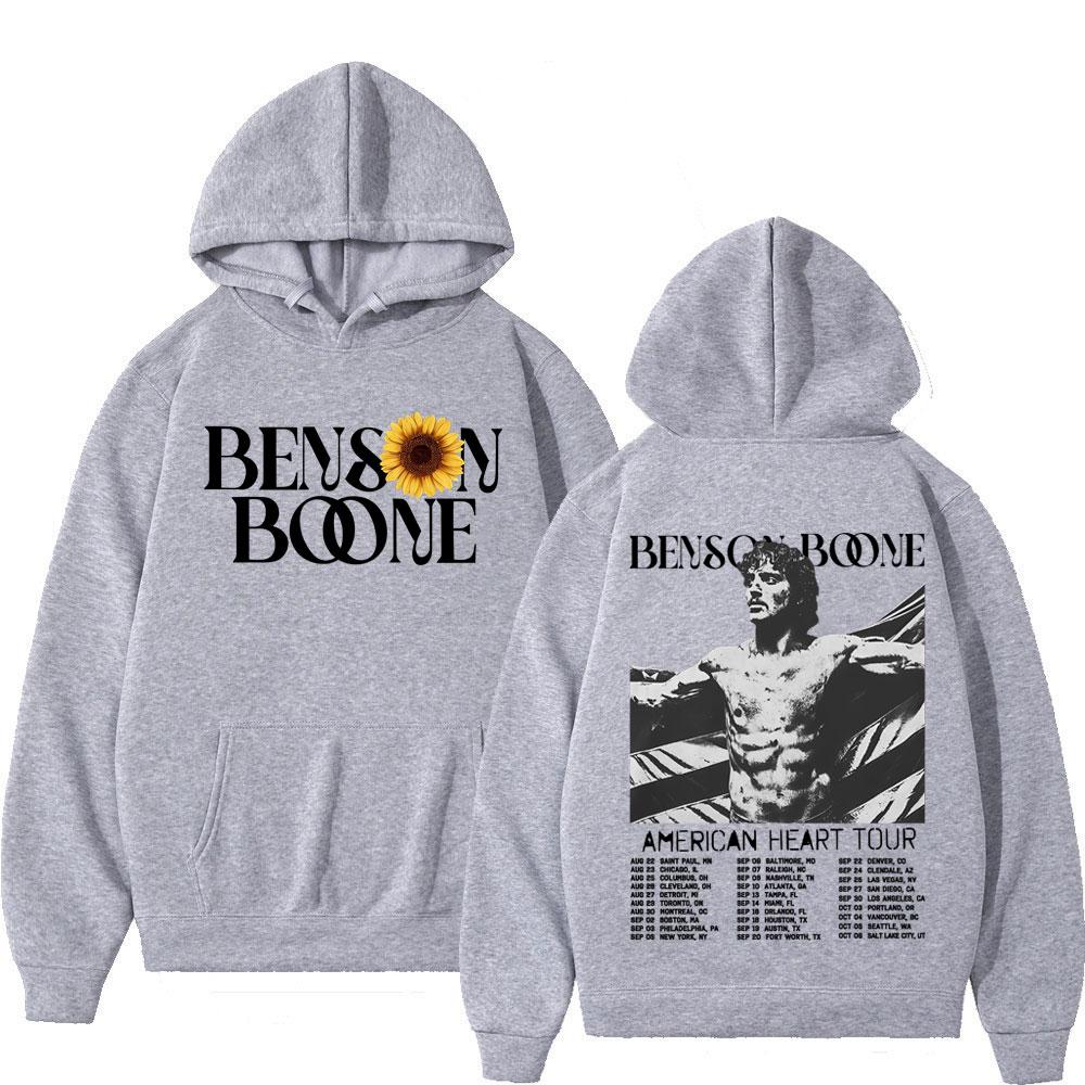Benson Boone American Heart Tour 2025 Hoodies Men Women Fashion Hip Hop Hooded Sweatshirts Vintage Casual Oversized Pullovers