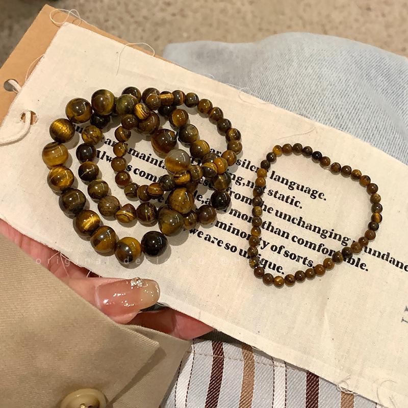 2024 Women's Chinese Style Tiger Eye Beaded Friendship Bracelet - Elegant, Unique Design