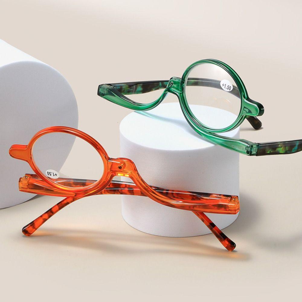 +1.0~+4.0 Diopter Rotating Makeup Reading Glasses Colourful Frame Eyewear Magnifying Glasses Flip Down Lenses Vision Care