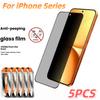 5Pcs Anti-Spy Tempered Glass Screen Protector For iPhone 17 16e 16 Pro Max 15 14 13 12 Mini 11 XS XR HD Clear Mobile Phone