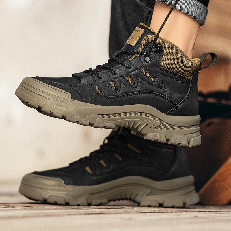 Fashion Autumn and winter boots Comfortable trendy men's casual style Daily office Outdoor street Thick soled high top men's shoes Hot