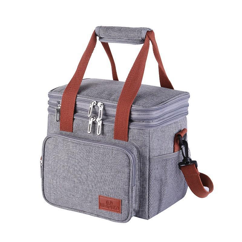 Large Capacity Insulated Picnic Lunch Bag - Double Layer, Waterproof, Handheld/Shoulder Design