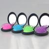 Portable Folding Travel Makeup Soft Scalp Hair Brush Massager Comb with Mirror