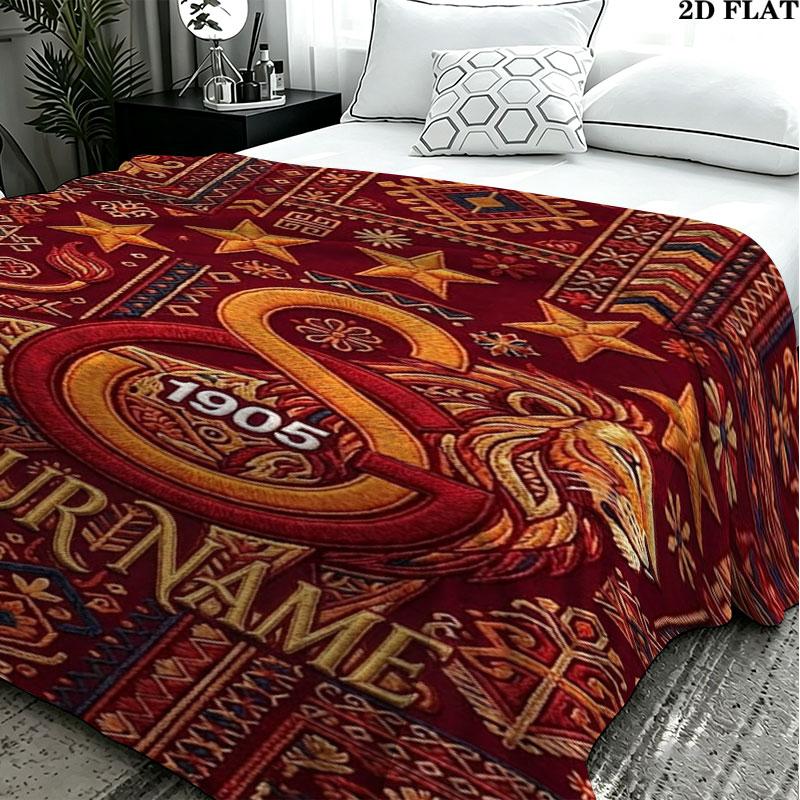 1PC Galatasaray S Custom Name Patterned Flannel Blanket Suitable For All Seasons for Home Decor Warmth and Comfort Gifts Holiday Present