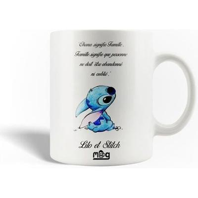 Mug - Lilo & Stitch - Ohana - Ceramic - White - 30cl - Dishwasher Safe