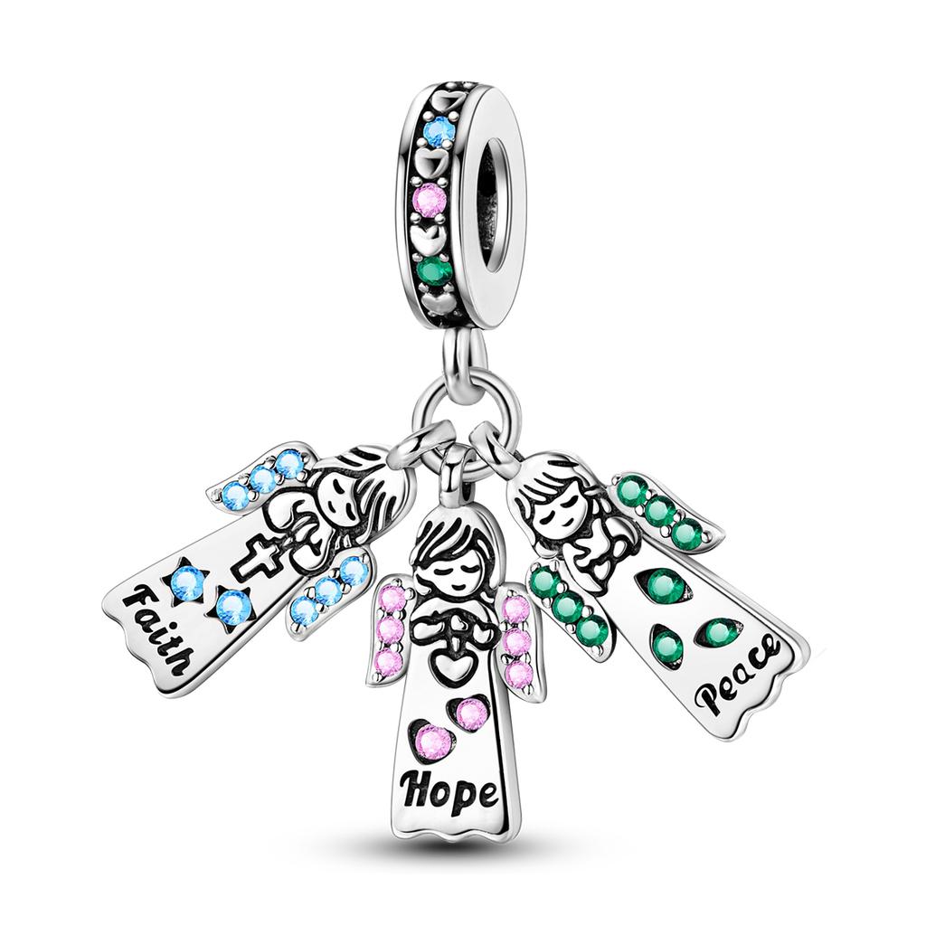 Copper Plated Heart Mother'S Day Charms Beads Fit Original Bangle Bracelet Pendant Dangle Diy Women Jewelry For Mom Gift