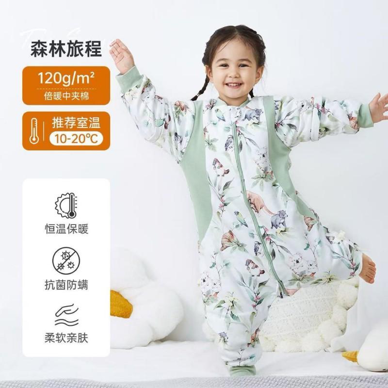 Cotton Warm Sleeping Bag Toddlers Winter Thickened Footed Pajamas A-Grade Antibacterial Baby Sleepwear