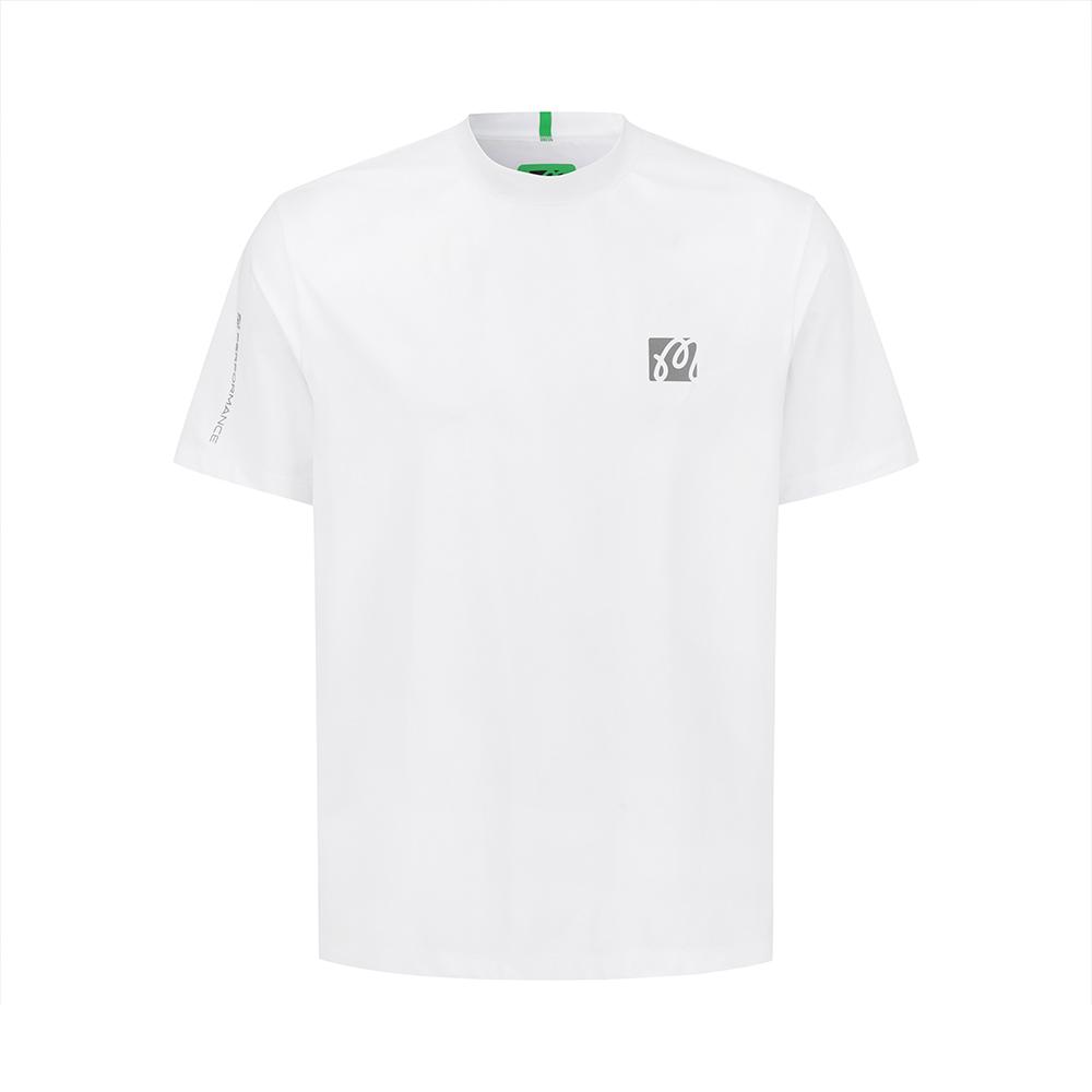 MALBON GOLF Mock Neck Performance T-Shirt White (Man)