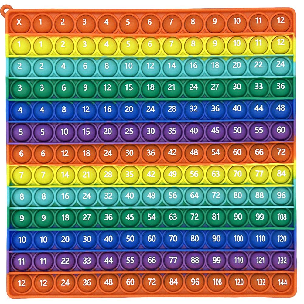 Silicone Chess Board Fidget Toy Rainbow Push Bubble Sensory Stress Relief Educational Toy EN71 ASTM F963 Certified