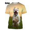 Yeni Moda Pit Bull 3D Baskılı Tişörtler Yaz Rahat Erkek Kadın Hip Hop Nefes Alabilir Kısa Kollu Trend Unisex Üstler Tişört