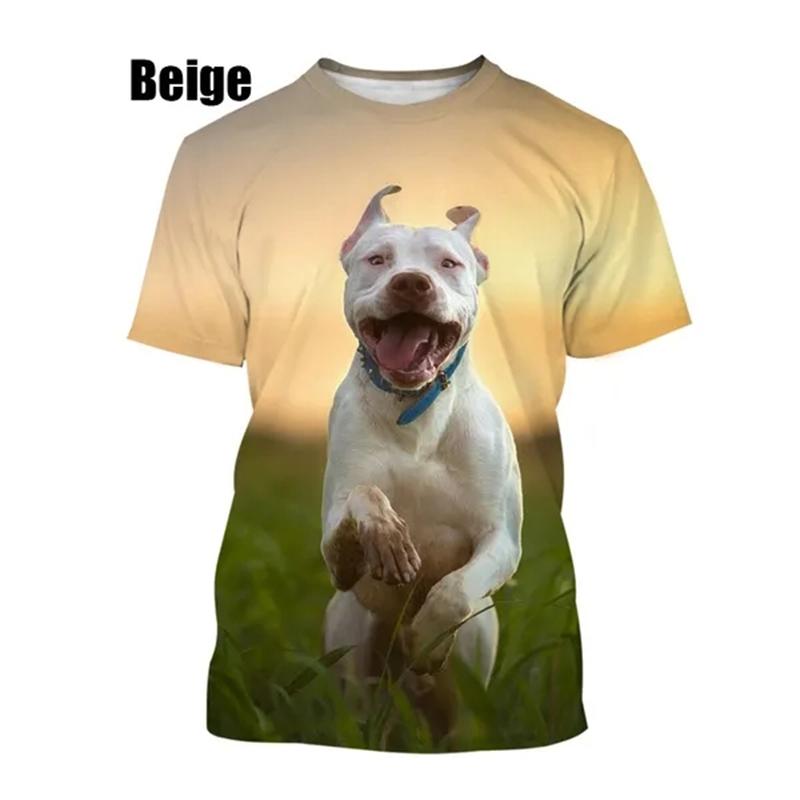 Yeni Moda Pit Bull 3D Baskılı Tişörtler Yaz Rahat Erkek Kadın Hip Hop Nefes Alabilir Kısa Kollu Trend Unisex Üstler Tişört