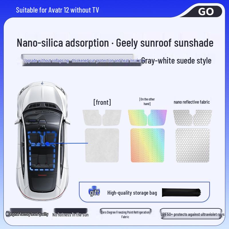 Avatr Sunroof Silicone Honeycomb Sunshade with Color-Changing Suction for Heat Insulation