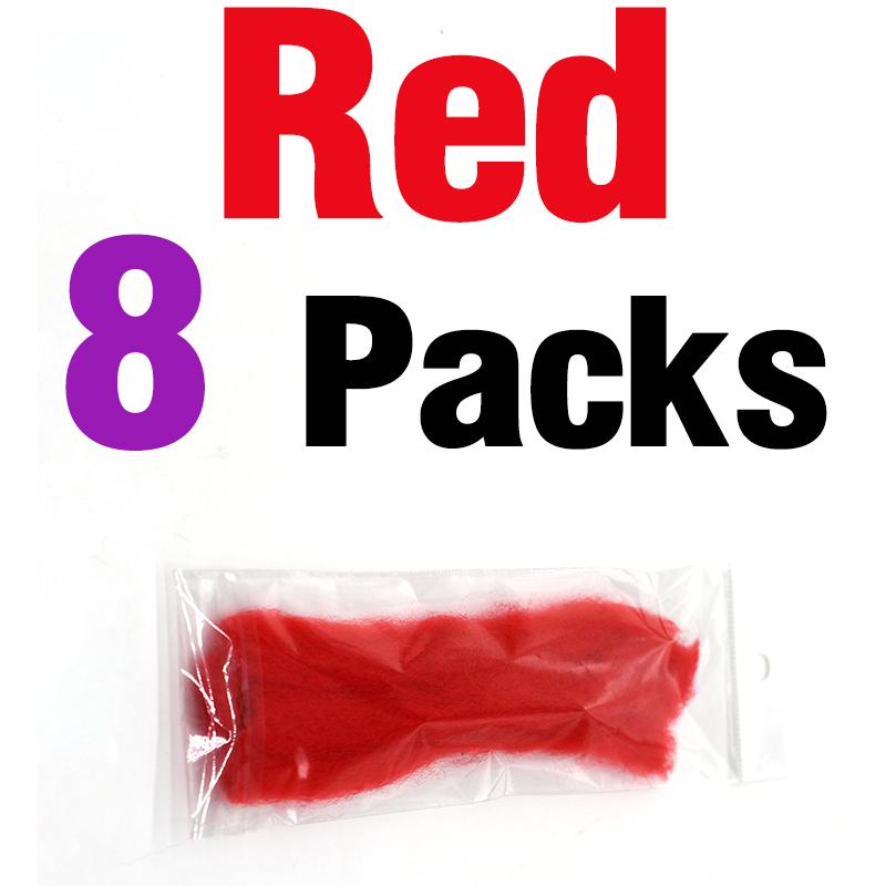 MNFT 8Packs Soft Colorful Egg Yarn Glow Bug Yarns Fiber Baitfish Lure Parachute Fly Tying Material Streamer Flies