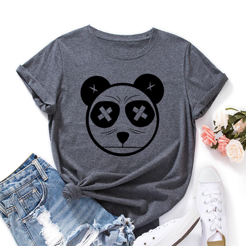 Fashion Printed Cartoon Short Sleeve Casual Loose Top Crew Neck T-Shirts Women’s