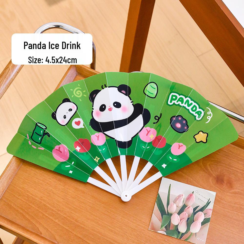 Adorable Foldable Cartoon Hand-Cranked Fan: High-Quality, Portable, Seven-Fold Design, Perfect Small Gift