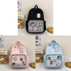 Nylon Large Capacity College Style Backpack With Design For Girls Student Commuting