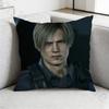 RResident Evil Leon Kennedy Pillow Case Antidustmite Pillowcase Invisible zipper silky short plush Sofa cushion cover