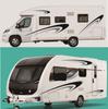 Kit d'autocollants graphiques en vinyle noir et gris, pour remorque de camping-car, camping-car, des deux côtés