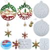 Diy Christmas Elk Snowflake Crystal Epoxy Mold Pendant Wall Hanging Curtain Wind Chime Mirror Surface Silicone Mold