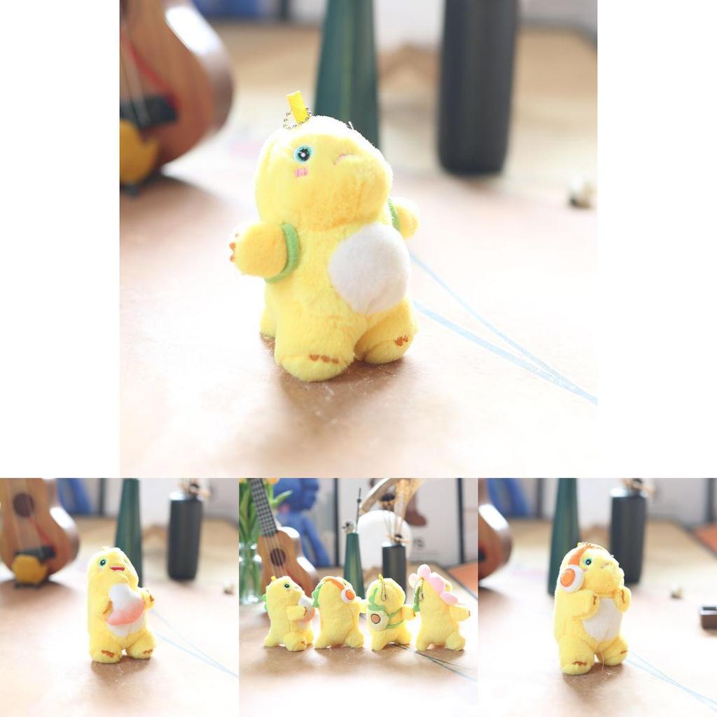 Delightful Mini Dinosaur Plush Toy Keychain Soft And Cuddly Cartoon Doll For Bags