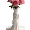 Elegant Lady Dress‑Shaped Vase White Resin Art Vase Unique Mermaid Skirt Body Vase For Home Decor Wedding Table Centerpiece