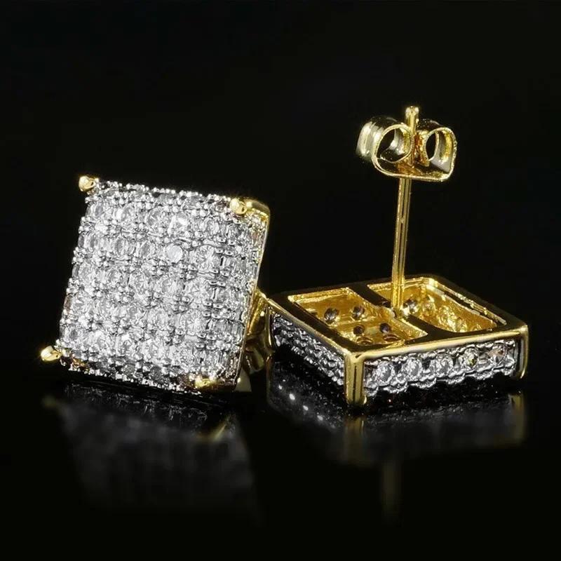 New Elegant Design Square Zircon Temperament Earrings, New High-End, Dazzling, Luxurious And Exquisite Accessories