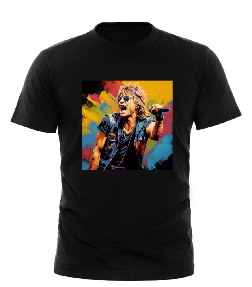 

Jon Bon Jovi TShirt/Tee/To wbr/ p/Shirt Black With a Unique Design. Unisex Unisex T-Shirt S
